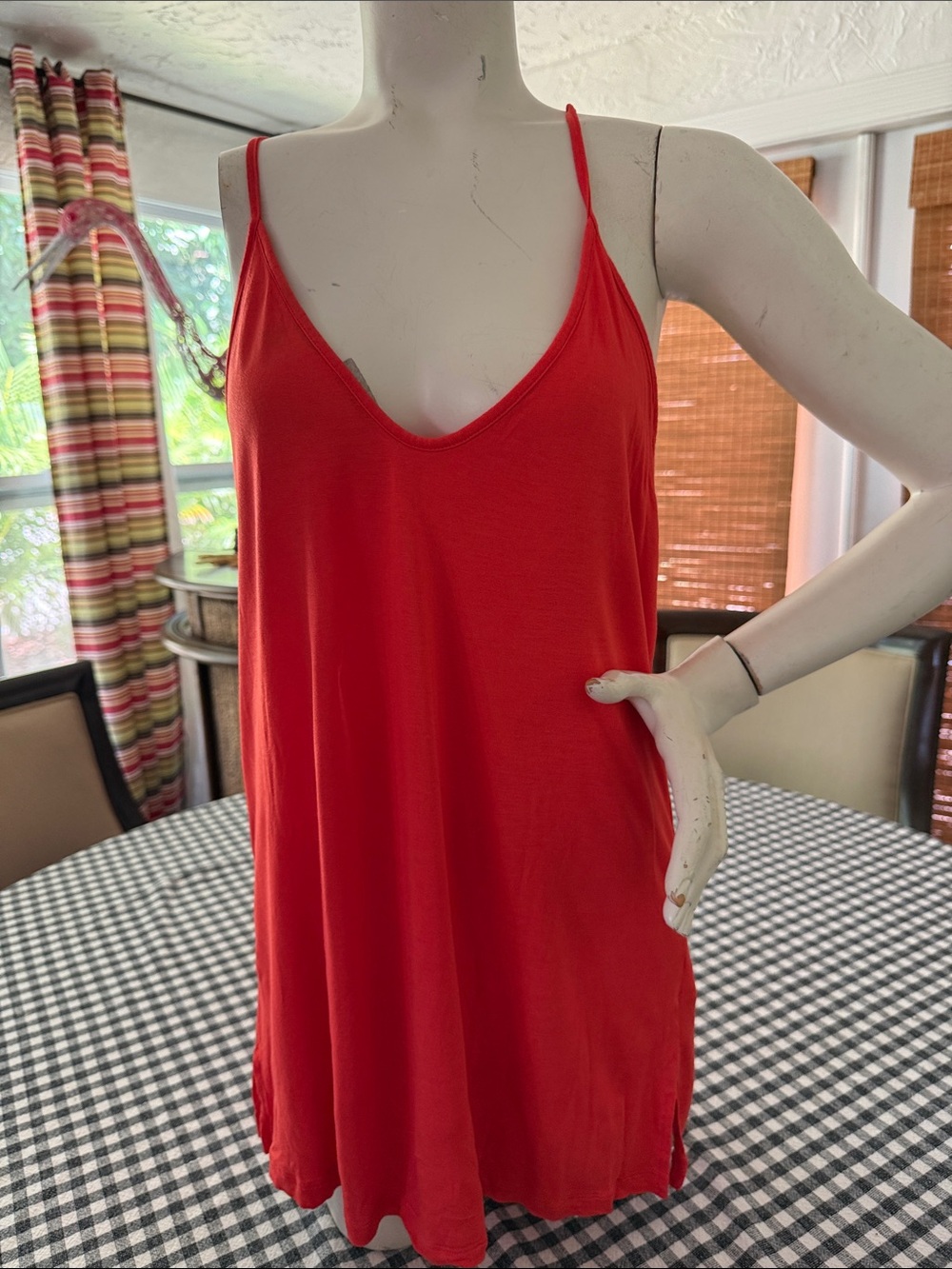 Old Navy Red V-Neck Spaghetti Strap Tank